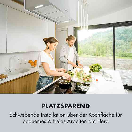 Люстра XL островная вытяжка 90 см циркулирующий воздух 590 м³/ч LED сенсорный белый белый (Германия, читать Ровно