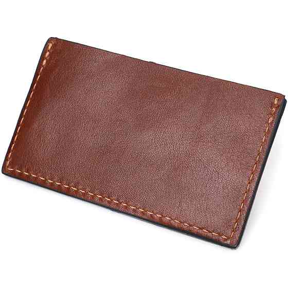 Практичний кард-кейс із натуральної шкіри Світло-коричневий (GRANDE PELLE) Київ