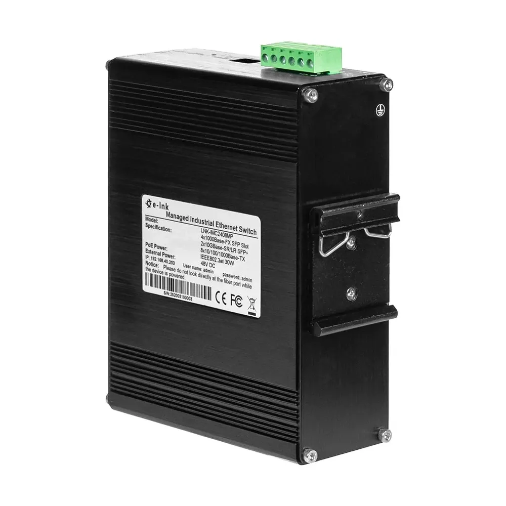 PoE-комутатор 14-портовий керований L2+ E-LINK ETH-IMC2408MP гігабітний з 8 портами PoE, 240W (73-00150) Київ - фото 7