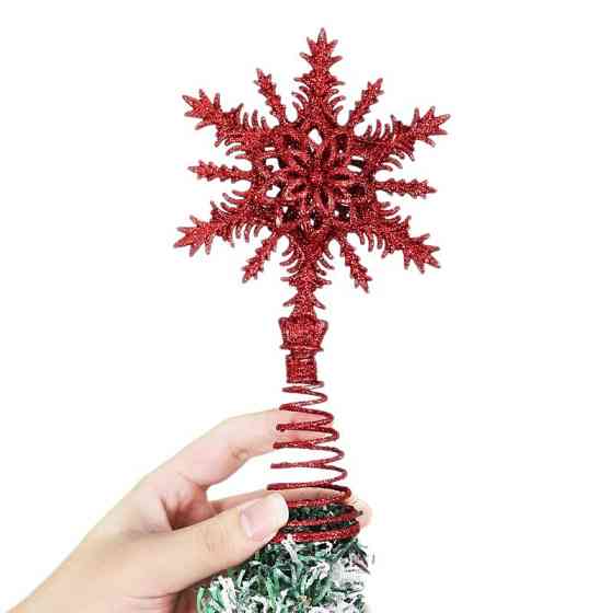 Верхушка для елки Звездочка с блестками 210 на 113 мм красный Киев