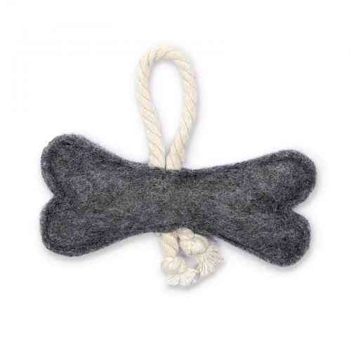 Игрушка Природа «Косточка большая» для собак, серая, 15х16х7 см Винница