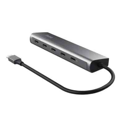 Концентратор Trust USB-C to 5xUSB-C aluminium 0.1m grey (25136_TRUST) Винница