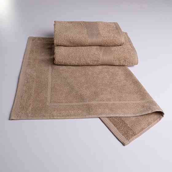 Набор банный махровый с Бордюром 3шт GM Textile 50х70см, 50х90см, 70х140см 400г/м2 (Капучино) Сумы