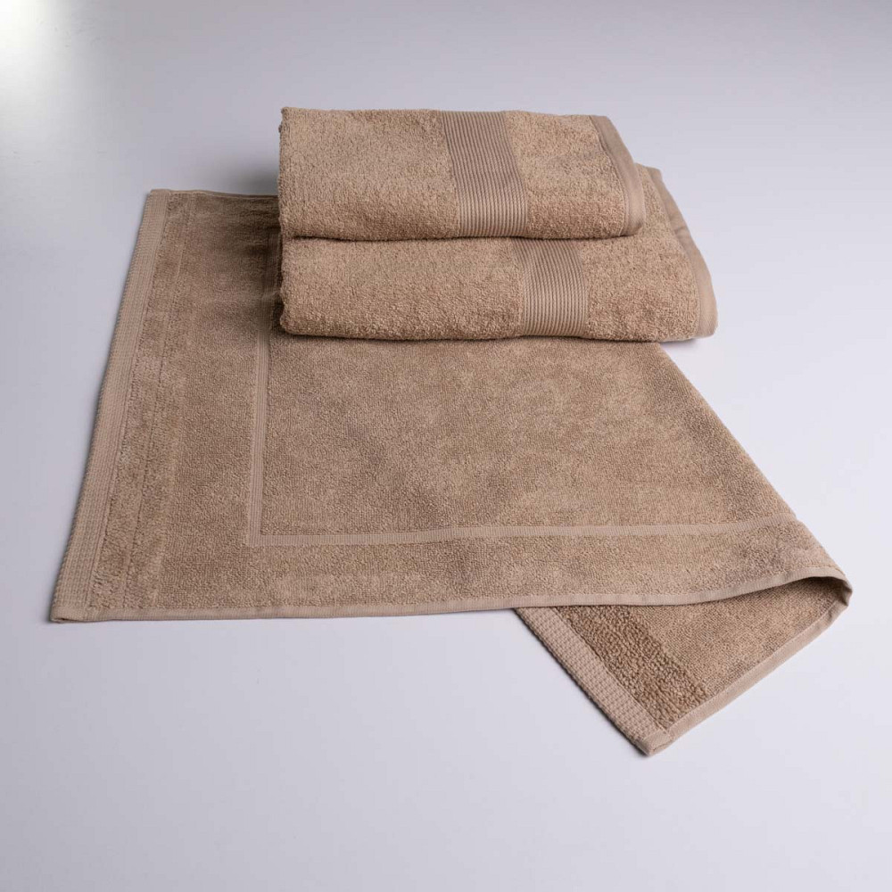 Набор банный махровый с Бордюром 3шт GM Textile 50х70см, 50х90см, 70х140см 400г/м2 (Капучино) Сумы - изображение 1