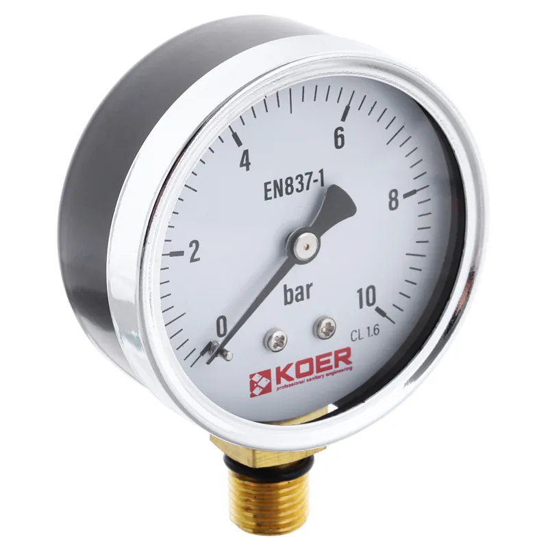 Манометр радіальний (KOER KM.610R) (0-10 bar), D 63мм, 1/4''-1/2'' (KR0205) Київ - фото 1