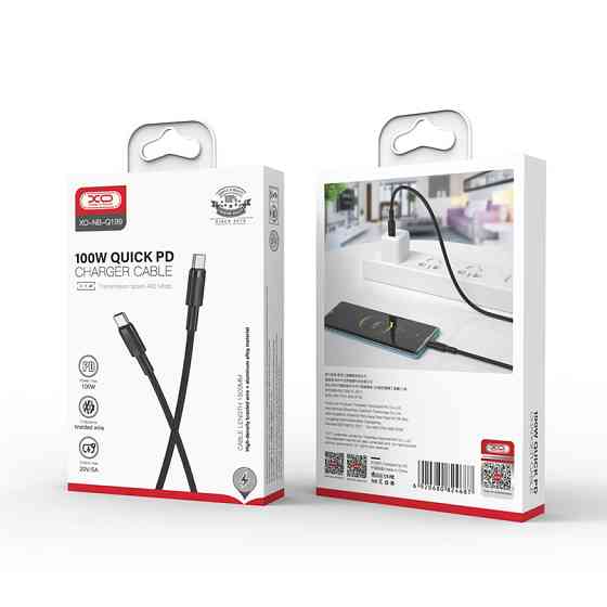 Кабель XO Type-C to Type-C 100W 1,5м чорний Львів