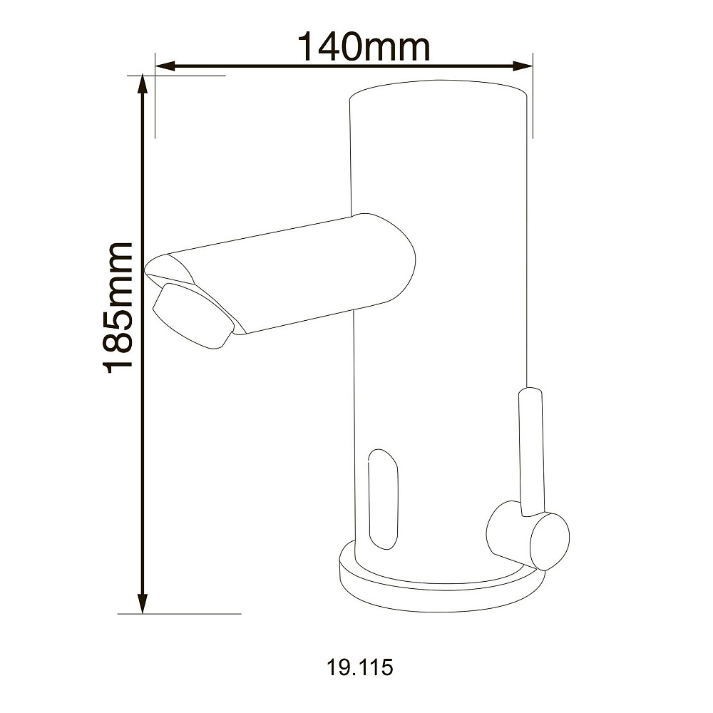 Змішувач сенсорний для умивальника HOTEC 19.115-DC/AC (220V/6V) з трансформатором,латунний Hot/Cold Луцк - изображение 6