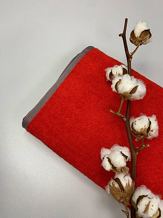Махровий рушник Ideal Textile 90х160 см однотонний в асорт. (56860798) Червоний Чернівці - фото 3
