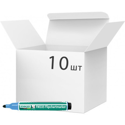 Маркер Stanger для флипчарта, 1-3 мм черный 10 шт (MARKER-FLISTFM335B10) Винница - изображение 1