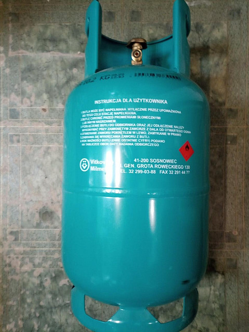 Газовий балон побутовий на 11кг газу (27л) на різьбу 21,8 чеського виробника 