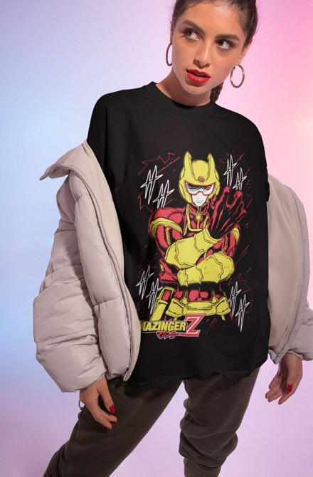 Футболка мужская аниме Мазингер З Раре Лого оверсайз (S/M/L) Черний AnimeJ1181 Днепр - изображение 10