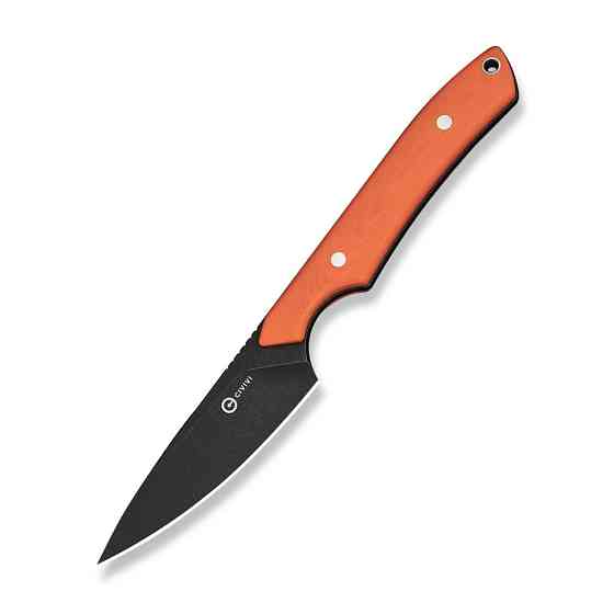 Нож фиксированный карманный Civvi High Grass Field Knife (7,4 см) 14C28N / G10 оранжевый с чехлом Киев