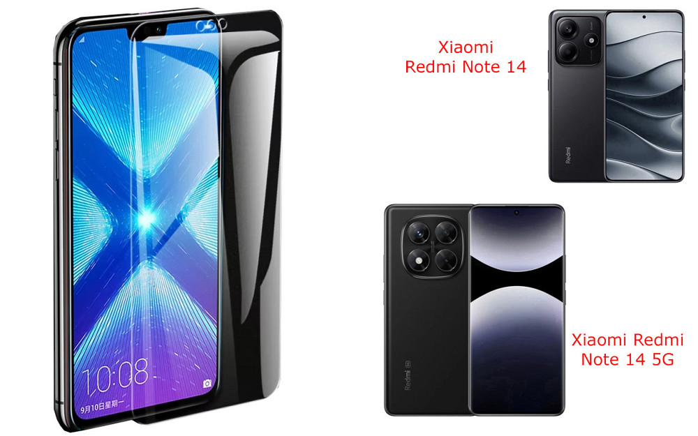 Захисне скло NeoGlass для Xiaomi Redmi Note 14, Note 14 5G – надпрозоре та стійке Київ - фото 2
