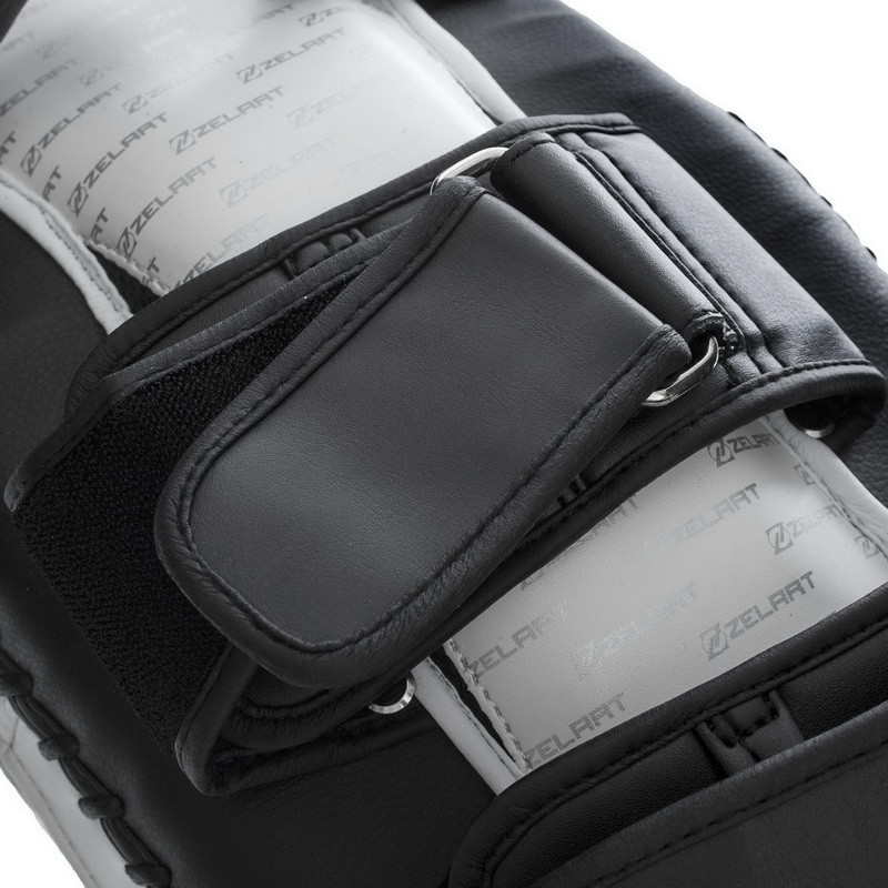 Пады для тайского бокса Тай-пэды ZELART BO-1339 размер 31x20x11 см чёрный-белый Киев - изображение 5