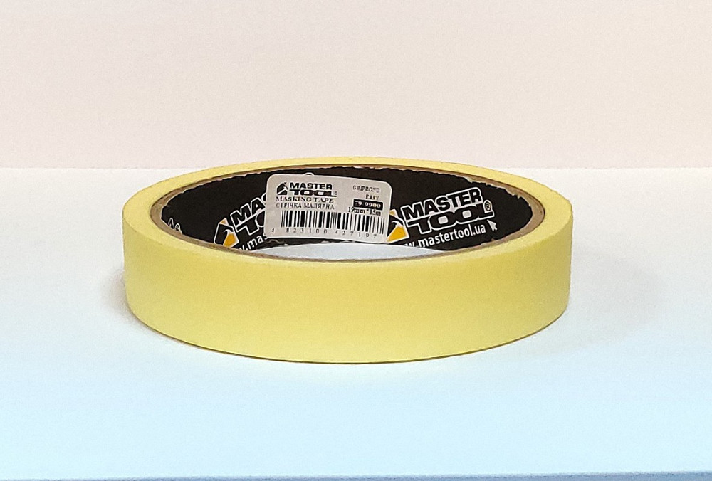 MASTERTOOL Стрічка малярна універсальна MASTERTOOL GripBond Easy 19 мм×15 м жовта 79-9900 Коломия - фото 1