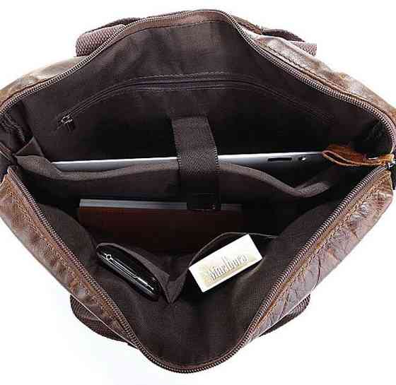 Кожаная сумка для документа с отделением для нетбука Vintage 14059 Коричневая Киев