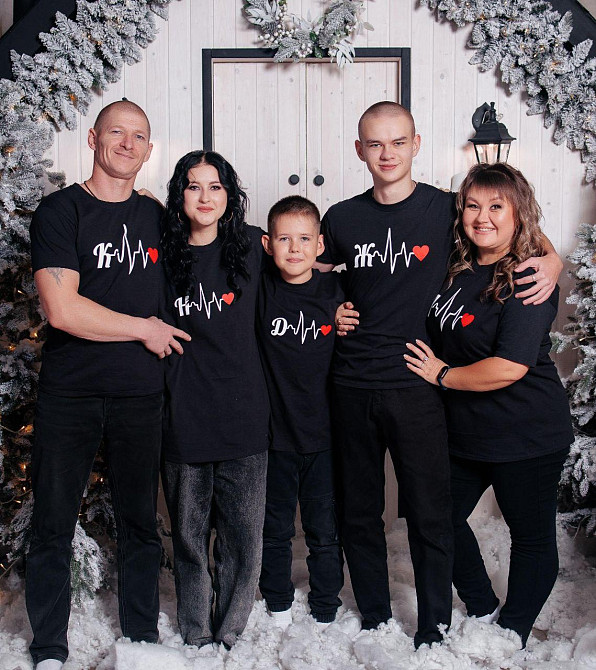 Семейные футболки с инициалами и сердцем XS, L, 128 Черновцы - изображение 1