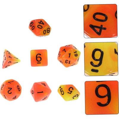 Набір кубиків для настільних ігор Games 7 Days Double Color Glow in the dark 7 Dice Set - Red-Orange (g7dglowdc03) Вінниця - фото 2