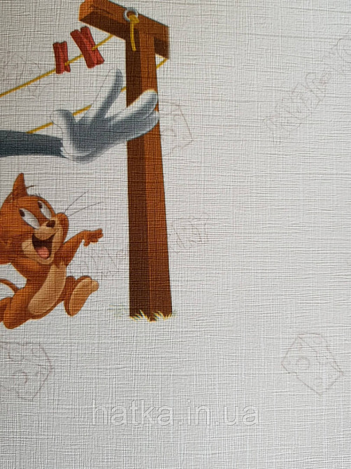 Шпалери вінілові на флізеліні AdaWall Ada Kids метрові дитячі Том і Джеррі сюжети написи на білому Київ - фото 3