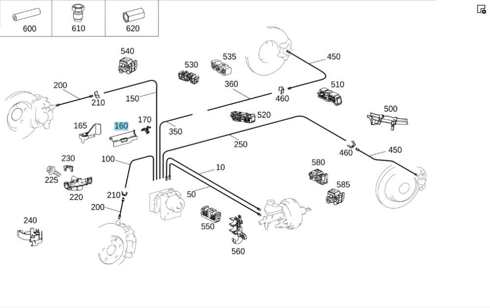 Mercedes-Benz  A1665455940 Пластиковий тримач - кронштейн гальмівних трубок на правому лонжероні ML/GLE W166 GL/GLS X166 GLE Coupe C292 Одеса - фото 3
