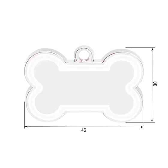 Адресник для собаки Bone 46х30мм Білий Київ