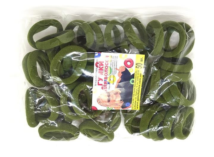 Гумки для волосся жіноча хакі 50 шт Київ - фото 1