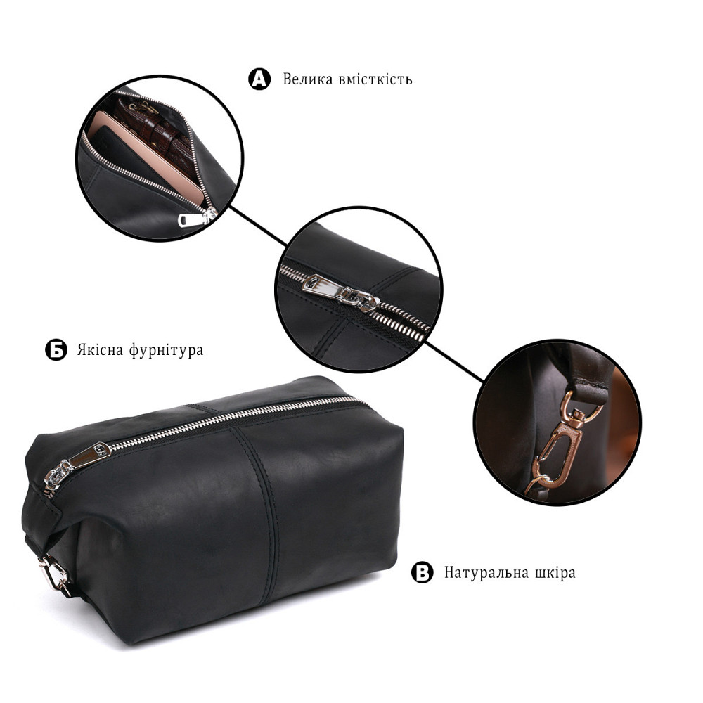 Стильна вінтажна косметичка Shvigel 16397 Чорний Київ - фото 4