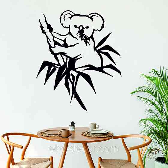 Декоративное настенное Панно «Коала»  Декор на стену 70*60 см, Черный Киев