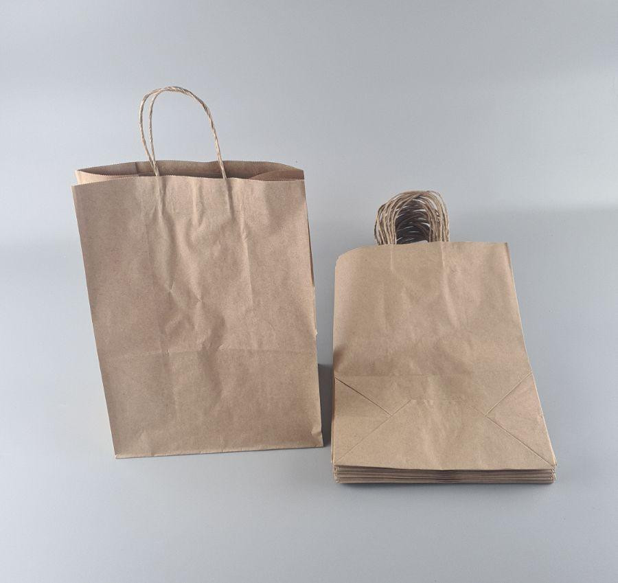 Пакет бумажный с ручками коричневый 35см 25см 14см бурый 25 штук Харків - фото 3