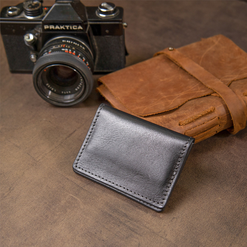 Кожаная обложка для автодокументов Черный (GRANDE PELLE) Киев - изображение 3