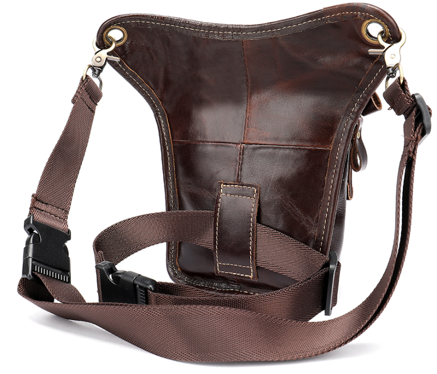 Сумка-барсетка на пояс чоловіча шкіряна Vintage 20013 Коричнева Київ - фото 8