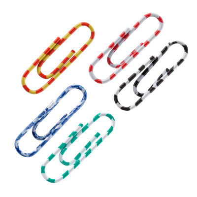 Скрепки канцелярские Axent цветные полосатые, 28мм 100шт (пластиковый контейнер) (4114-A) Винница - изображение 1