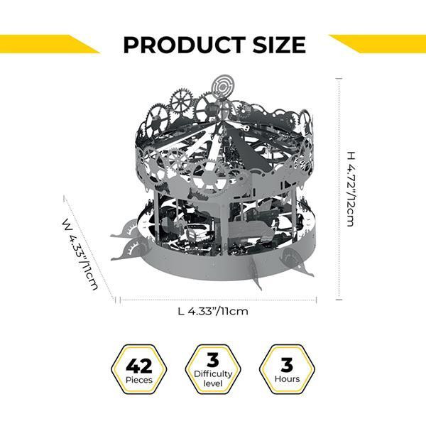 Колекційна модель-конструктор Metal Time Riding the Best Карусель механічна (MT042) Харків - фото 10