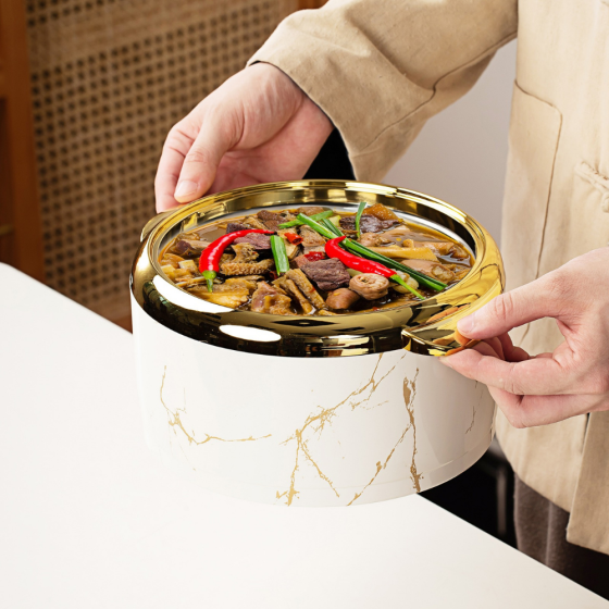 Набор термосов для еды 3в1 термоконтейнеры для сервировки стола, для хранения горячей и холодной пищи 2.5-2-1.5 л,белый Каменец-Подольский