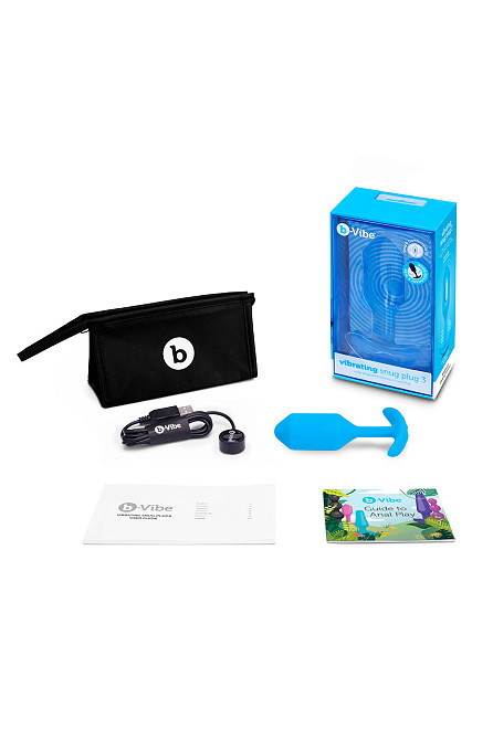 Анальная пробка с вибрацией b-Vibe VIBRATING SNUG PLUG размер L, синяя Sex Aura Киев - изображение 2