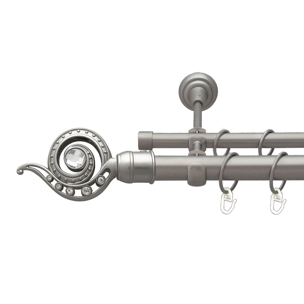 Карниз Orvit Око Дракона металевий дворядний відкритий гладка труба кільце металеве Сатин 25\16 мм 160 см Львов - изображение 1