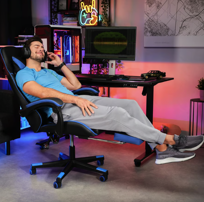 Кресло геймерское профессиональное Ragazo синее компьютерное игровое офисное Лучшее компьютерное кресло Киев - изображение 6