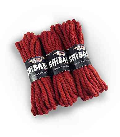 Бавовняна мотузка для шібарі Feral Feelings Shibari Rope, 8 м червона Sex Aura Київ