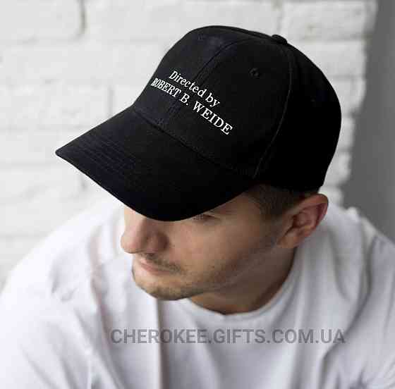 Чорна бавовняна Кепка/Бейсболка з принтом Directed by Чернівці