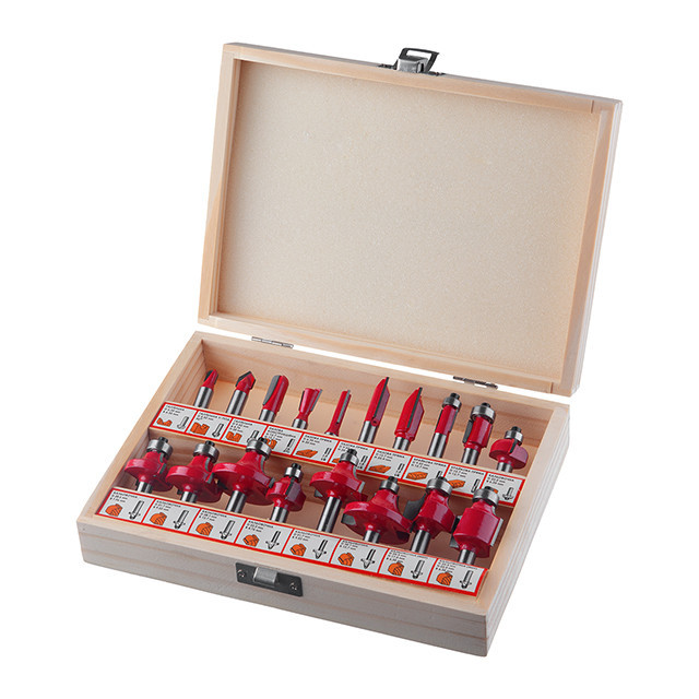 Набір фрез кінцевих по деревині, 18 шт. INTERTOOL HT-0073 Киев - изображение 1