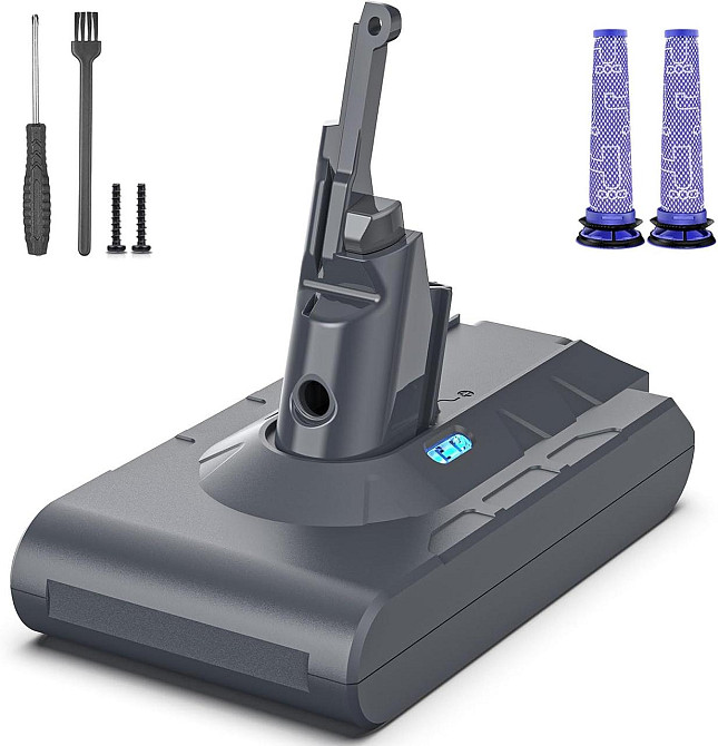 Аккумулятор для пылесоса Dyson V8, SV10 6500 мАч с 2 фильтрами сменная батарея V8 Animal V8 Absolute V8 Fluffy Киев - изображение 1
