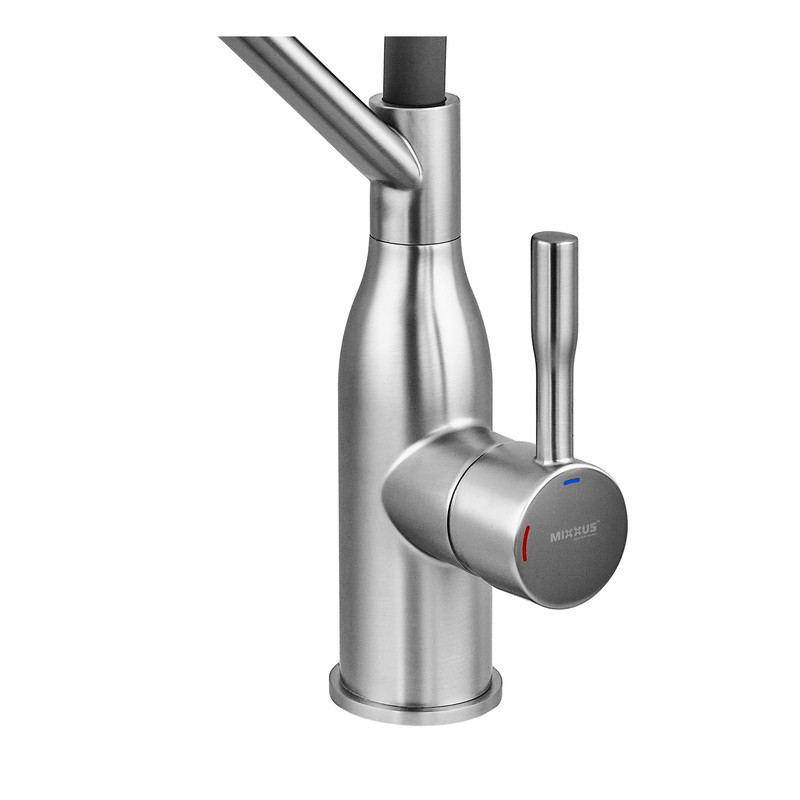 Змішувач для кухні MIXXUS PREMIUM GRAVITY 017 (NUT) SS COLOR REFL.GREY (Колір нержавійка та силіконовий вилив сірий) (MI8407) ( Харків - фото 9