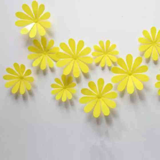 Декоративні квіти на стіну набір 12 штук жовтий Київ