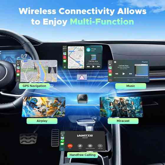 Автомобільний безпровідний адаптер CarPlay та Android Auto через дзеркальне відображення RC34 Луцьк