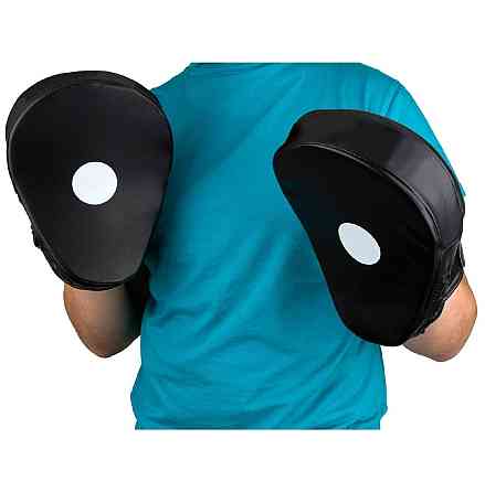 Лапи боксерські PowerPlay 3041 Чорні PU [пара] Луцк