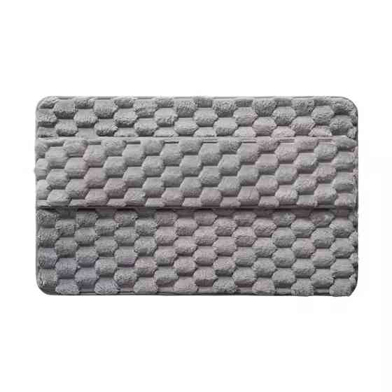 Коврик для ванной и душа коврик с накладкой для ног в ванную комнату,фланелевый,атискользящий 40х60 см,серый Каменец-Подольский