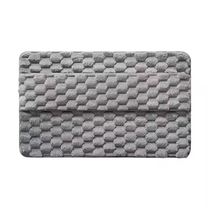 Килимок для ванної та душу килимок з накладкою для ніг у ванну кімнату, фланелевий, атиковзкий 40х60 см, сірий Кам'янець-Подільський - фото 2