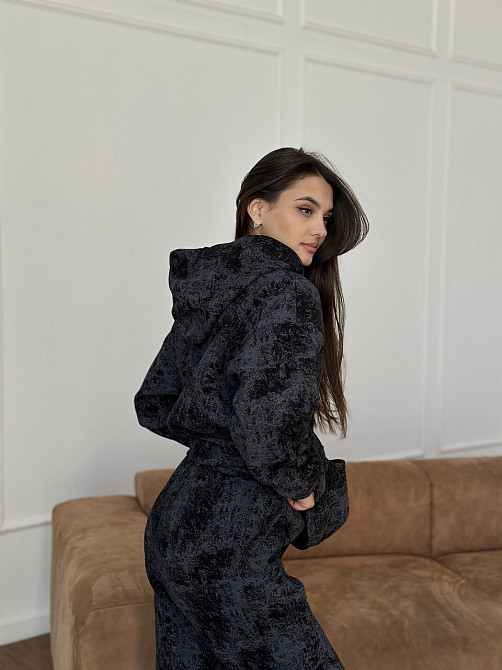 Теплый костюм женский мраморный принт на флисе S/M Харьков - изображение 3