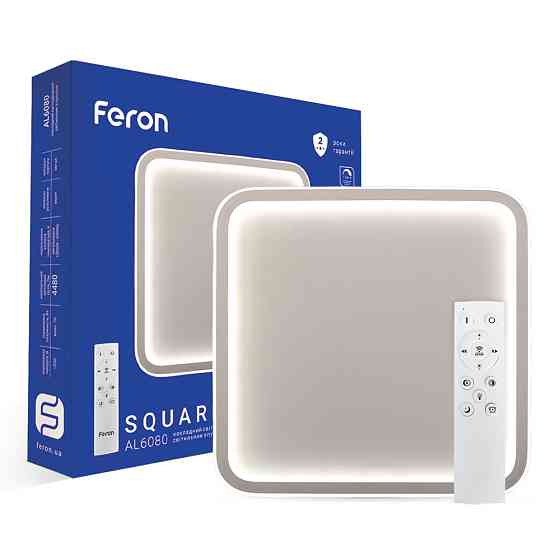 Світлодіодна накладна люстра Feron AL6080 SQUARE 70Вт білий Харків