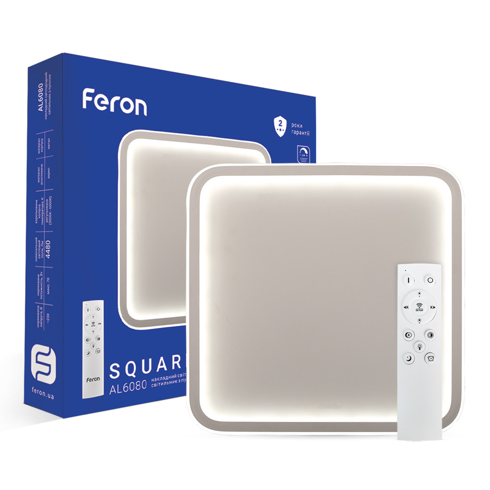 Світлодіодна накладна люстра Feron AL6080 SQUARE 70Вт білий Харьков - изображение 1